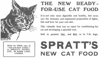 Spratt's cat food advert 1934