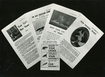 archive Cats Protection League leaflets and magazines from 1960s