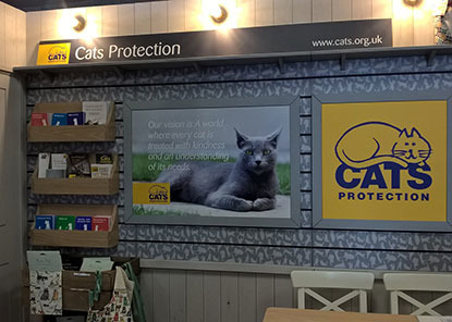 Cats Protection exhibitions stand wall