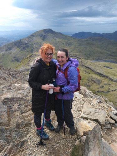 two female walkers at Snowdon summit