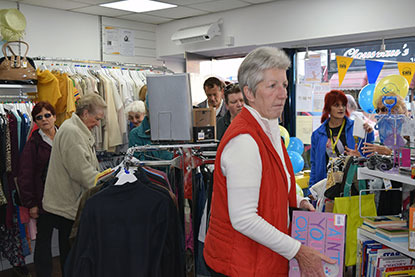 customers inside Cats Protection charity shop
