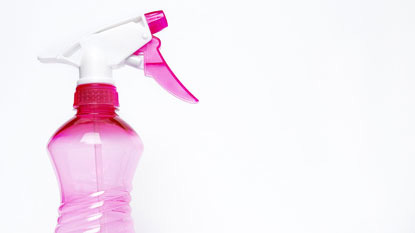 pink cleaning spray bottle