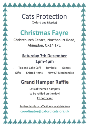 Christmas Fayre, 7th December, 1 - 4pm, Christchurch Centre, Abingdon